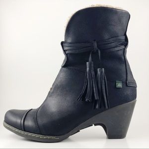 El Natura Lista Black Leather Ankle Boots 37 / 7